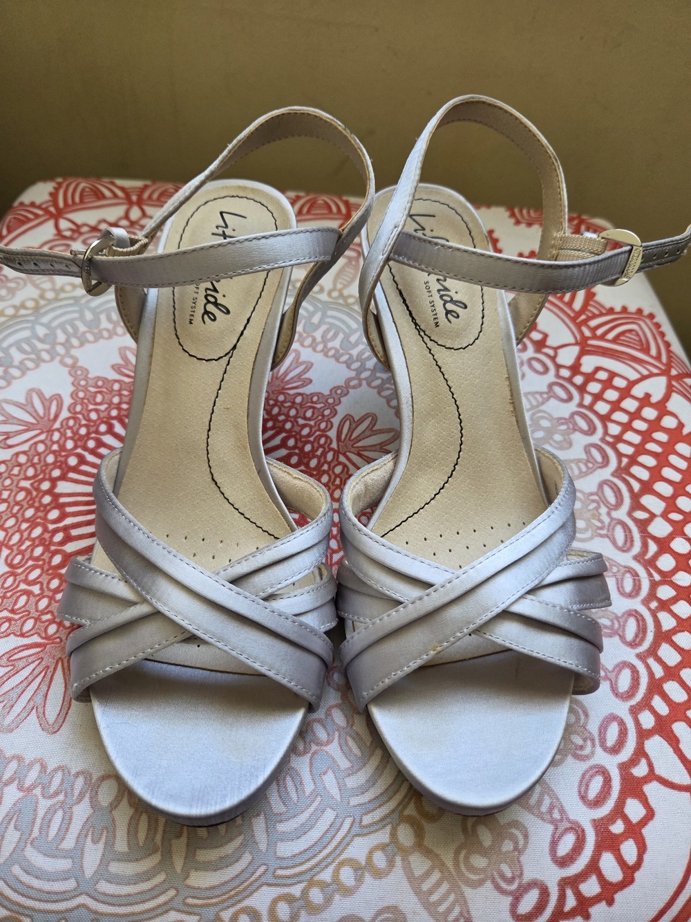 Life Stride Silver Strappy Heeled Sandals